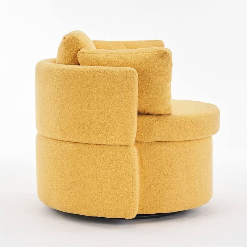 Teddy Fabric Swivel And Storage Chair w/Back Cushion For Living Room