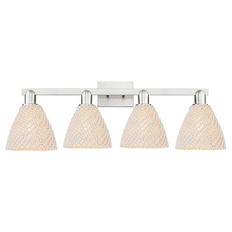 Innovations Lighting 716-4W-11-36 Natural Ballston Dome Vanity Natural - Brushed Satin Nickel / Natural