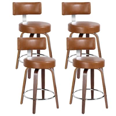 Faux Leather Upholstered Swivel Counter/ Bar Stools Set of 1/2/4