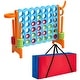 preview thumbnail 2 of 28, Costway Giant 4 in A Row Jumbo 4-to-Score Game Set W/Storage Carrying - See Details Blue/Orange