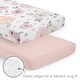 preview thumbnail 4 of 4, Sweet Jojo Designs Pink Watercolor Floral Girl 3pc Mini Crib Bedding Set White Shabby Chic Polka Dot Boho Bohemian Farmhouse