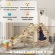 preview thumbnail 6 of 7, Wooden 4 in 1 Indoor Playground with Ramp & Seesaw, Climbing Toys for Toddlers聽