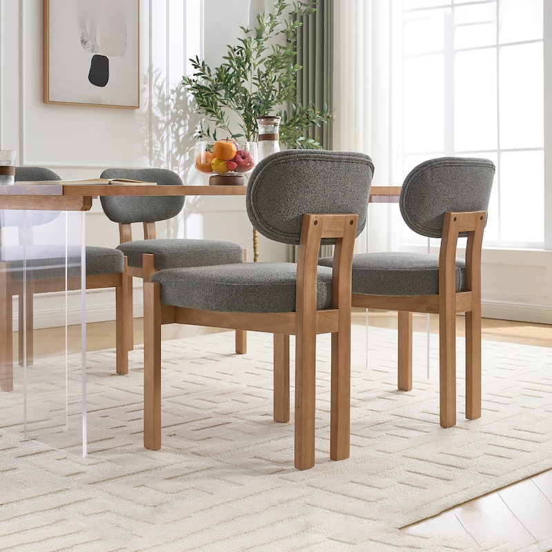 Wooden Dining Chairs Set of 2, Modern Fabric Upholstered Dining Room Chair Kitchen Chairs,Farmhouse Dinner Chair