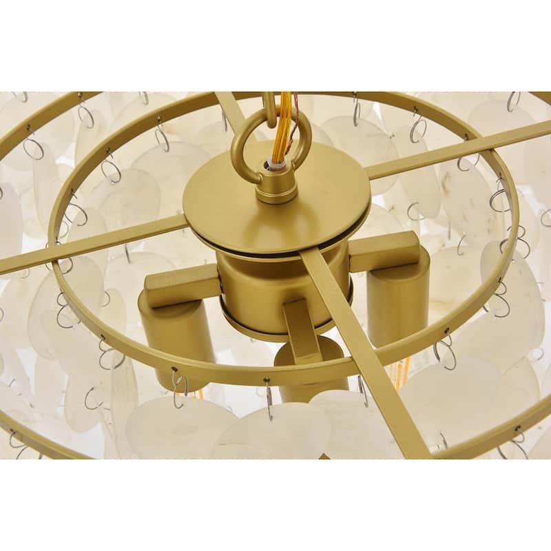 Selene 4-light Brass Ceiling Pendant Chandelier