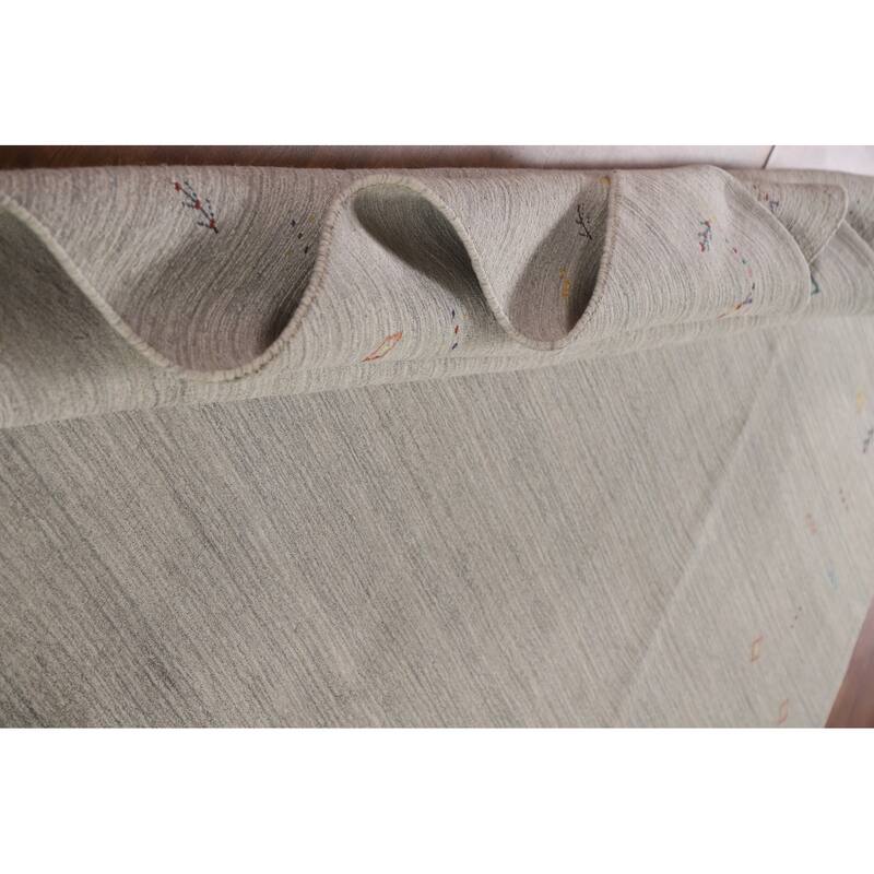 Gabbeh Oriental Area Rug Hand-Knotted Wool Carpet - 8'0"x 9'8"