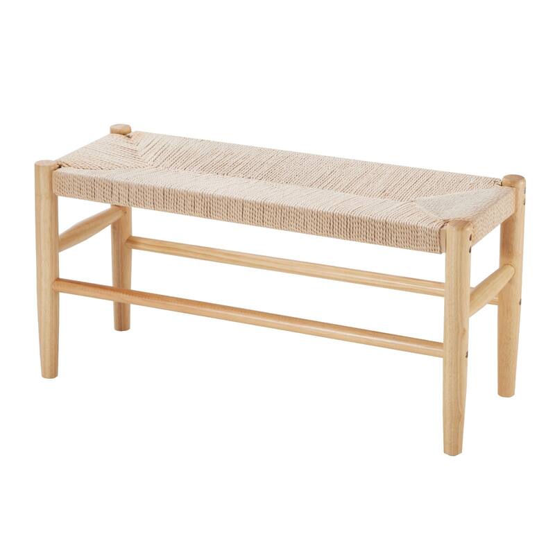 Rattan Bench Woven Seat for Entryway Living Room Bedroom - 31.5 x 11.8 x 15.8in