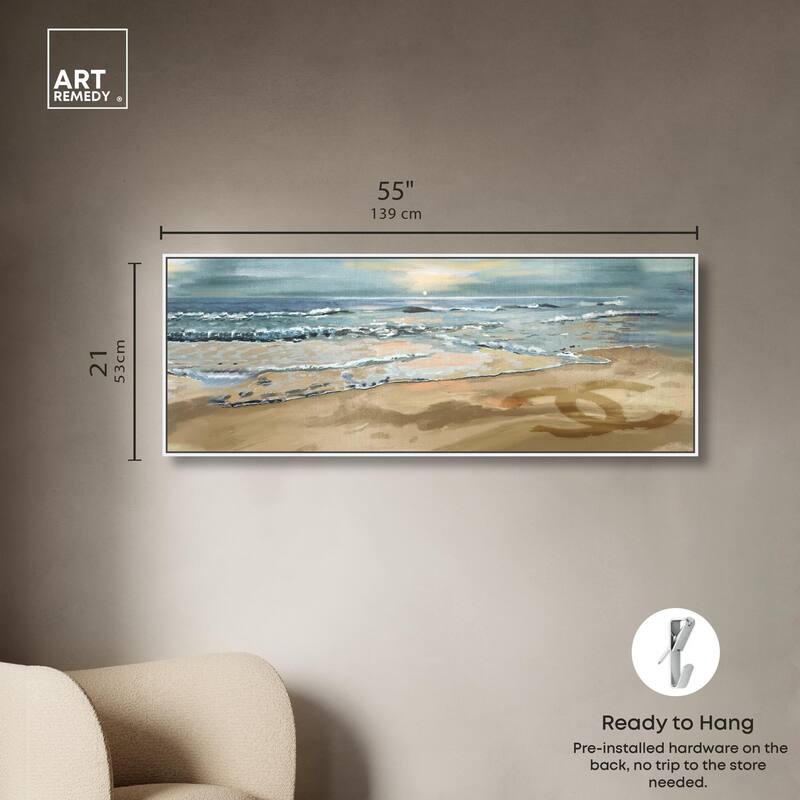 Relaxing Time at Beach Panoramic Canvas by Art Remedy