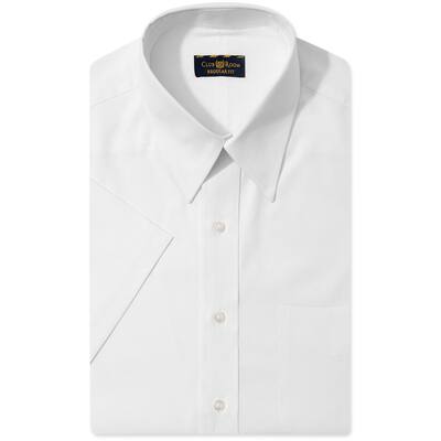 Club Room Mens Pointed Solid Button Up Shirt, White, Small