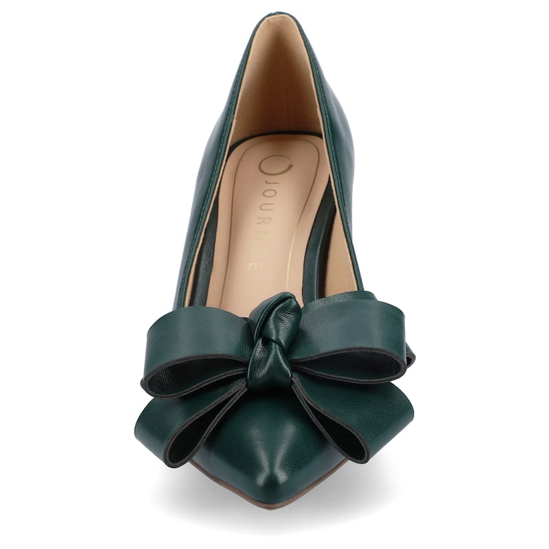 Journee Women's Crystol Medium and Wide Width Evening Pumps - Medium - Pine PU - 7