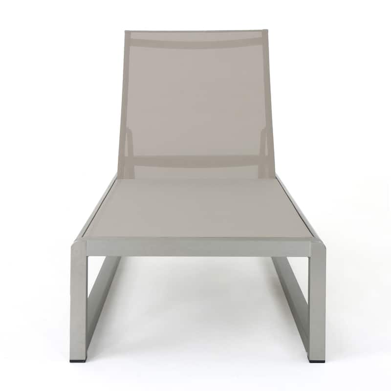 Roomfitters Outdoor Chaise Lounge Chair Set of 2, with Adjustable Recline, Modern Poolside Lounger, Beige