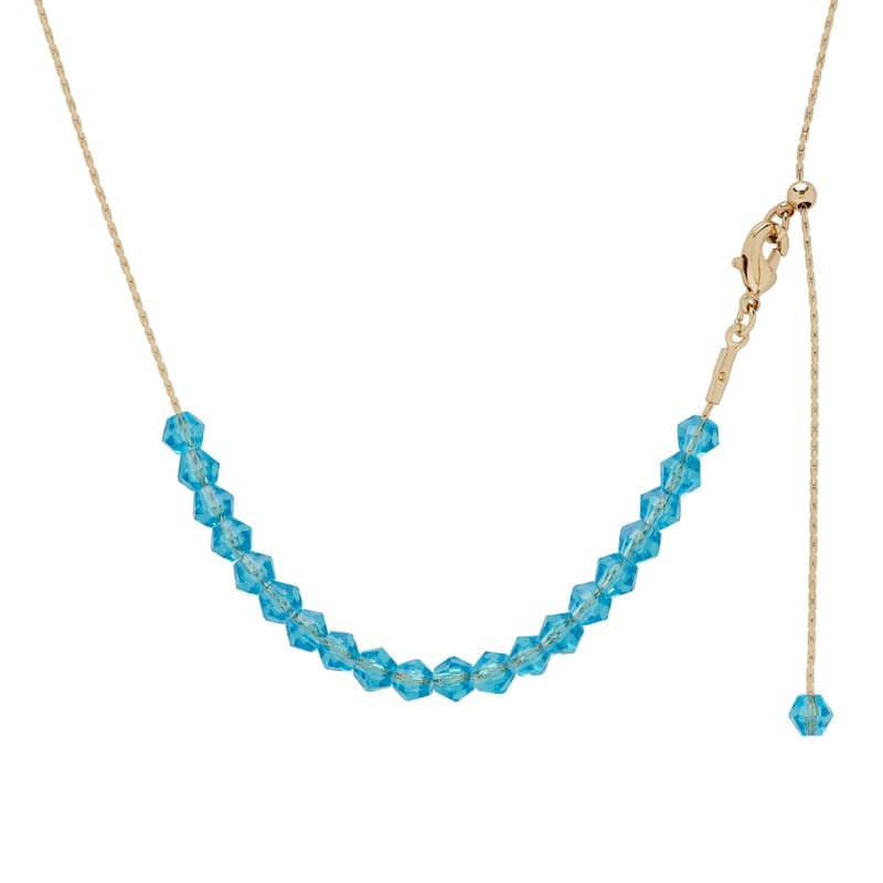 Victoria Townsend Gold Plated Blue Crystal Adjustable Necklace