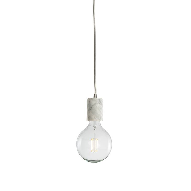 Bulbrite 1-Marble Pendant Socket and Canopy with LED Light Bulb