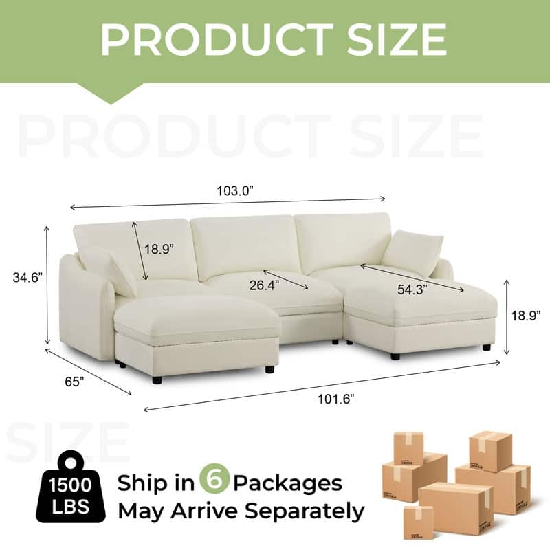 Spruce & Spring Oversized Cloud Modular Sectional Couches for Living Room