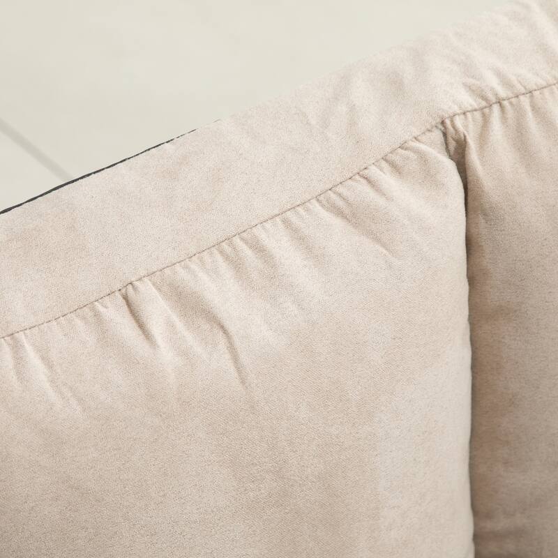 Convertible Floor Sofa Chair, Folding Couch Bed, Guest Chaise Lounge, Beige, Polyester, 40" L