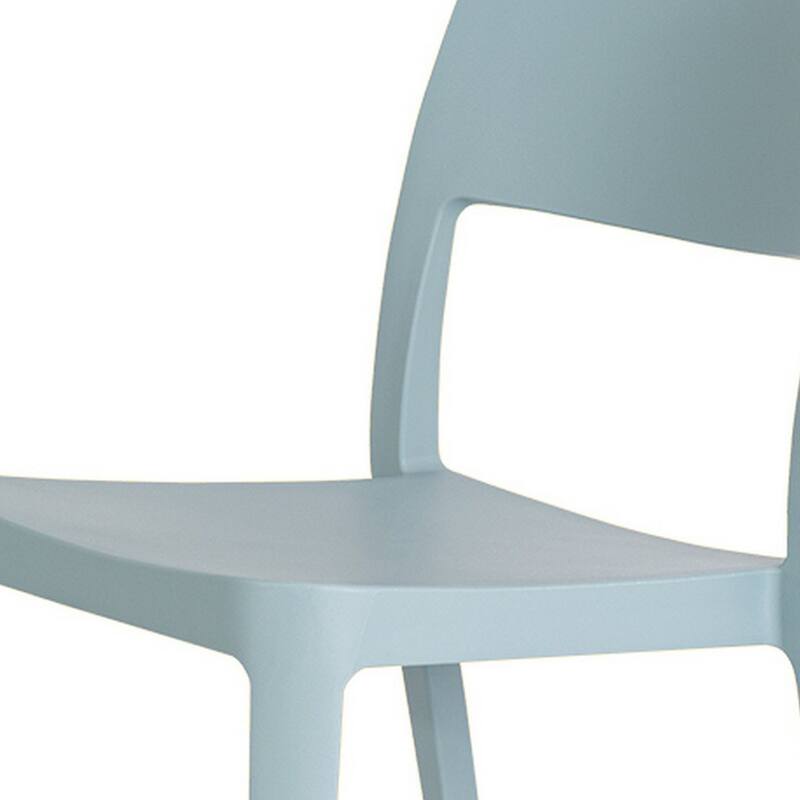 HomeRoots Set of Two Baby Blue Heavy Duty Plastic Outdoor Stacking Accent Chairs