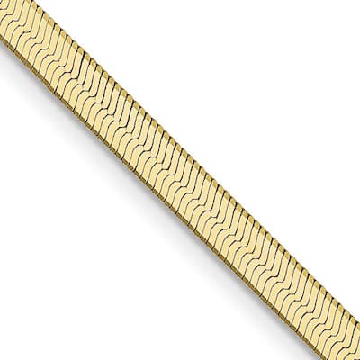 Curata 10k Yellow Gold 3.0mm Silky Herringbone Chain Necklace (Lobster) Options: 16 18