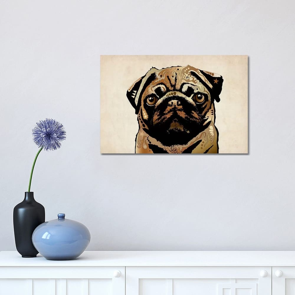 iCanvas "Pug Dog" by Michael Tompsett Canvas Print