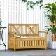 preview thumbnail 11 of 18, Cream White Rustic Solid Fir Wood Storage Boxes with Bench and 4 Wooden Legs for Porch Deck Garden and Balcony