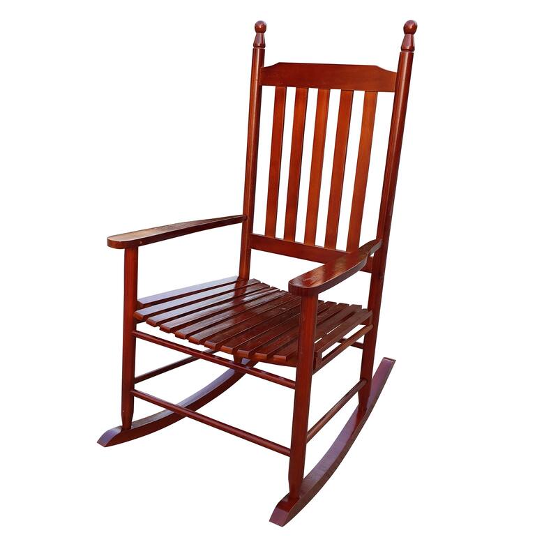 Wooden Porch Rocker Chair with Comfortable Backrest Inclination,Solid Fir Wood,for Backyard, Porch and Patio