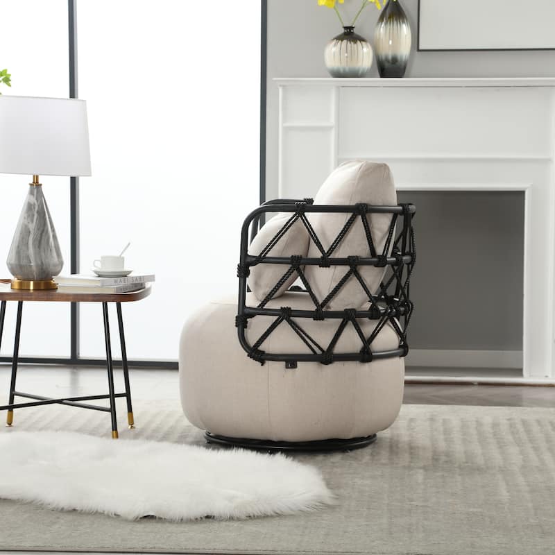 Upholstered Swivel Accent Chair Living Room Chair