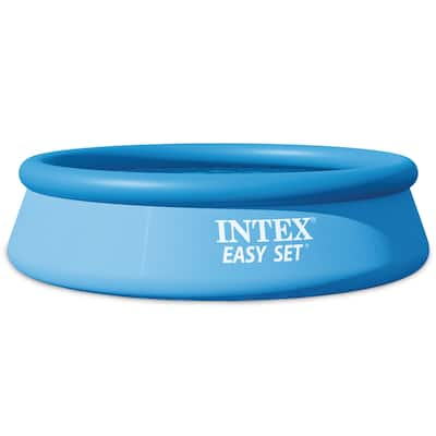 Intex Easy Set 10 Foot x 30 Inch Above Ground Inflatable Round Swimming Pool - 18.9