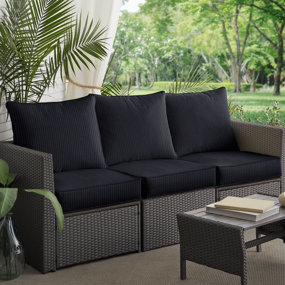 White Loveseat Havenside Home Outdoor Cushions and Throw Pillows