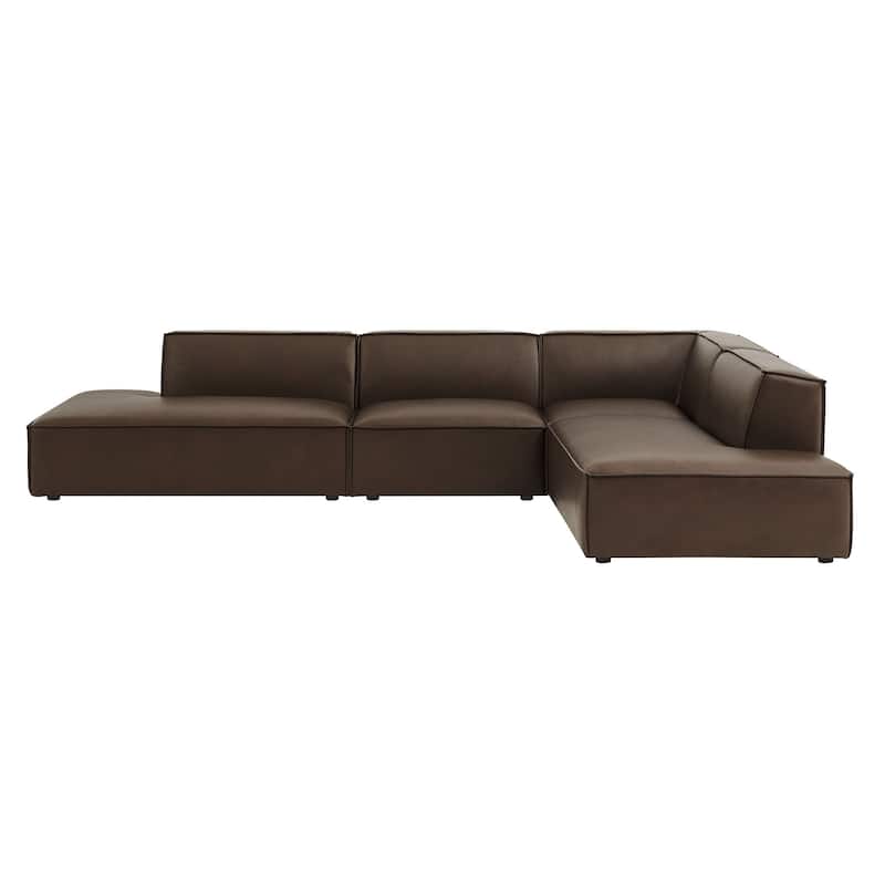 Restore 4-Piece Vegan Leather Modular L-Shaped Armless Sectional Sofa