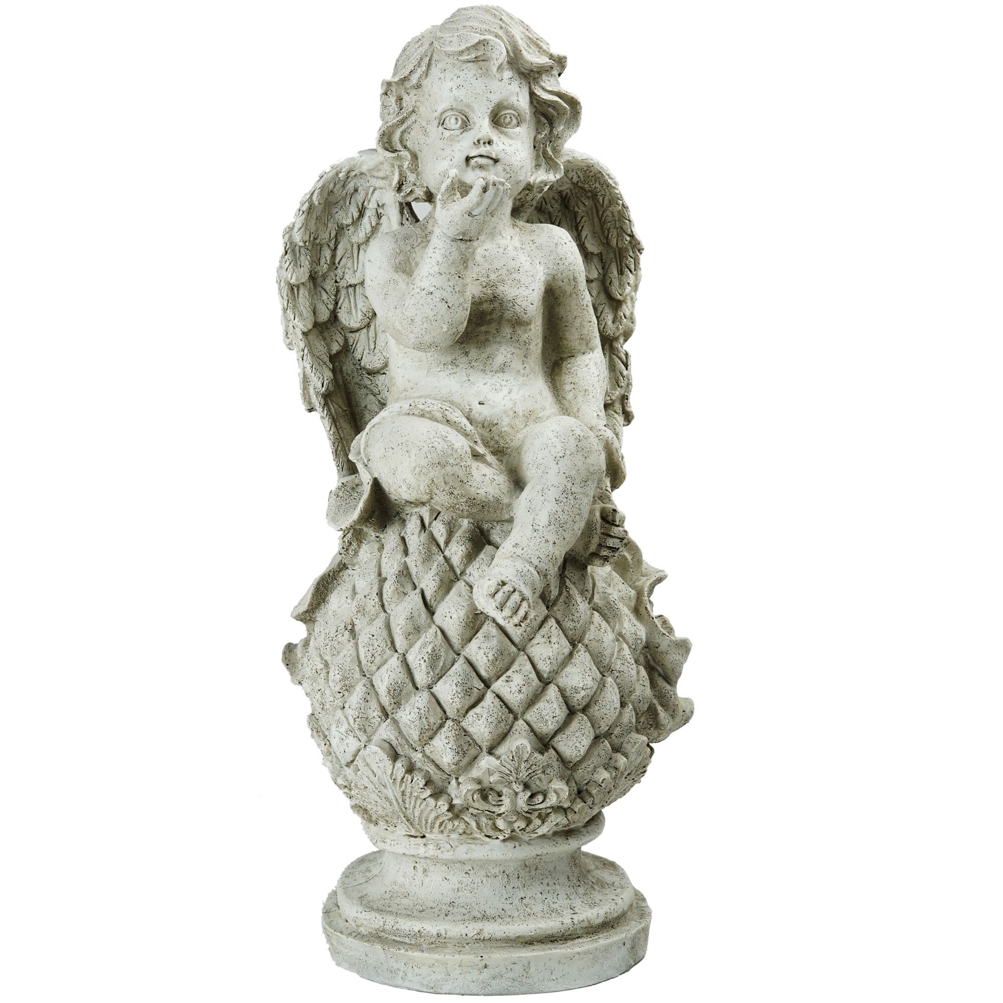 Shop 18 Cherub Angel Sitting On Finial Blowing A Kiss Outdoor
