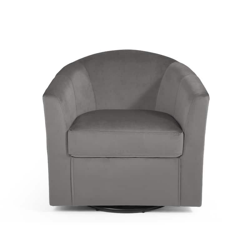 Modern Velvet Upholstered Swivel Barrel Chair for Living Room Lounge