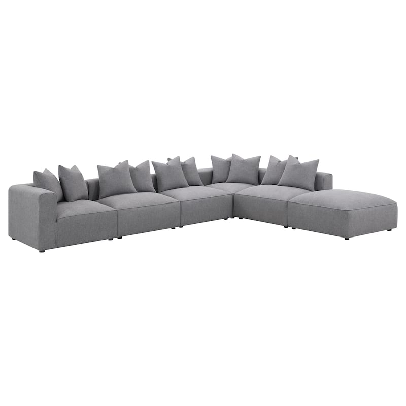 Jennifer 6-piece Upholstered Modular Sectional - Grey
