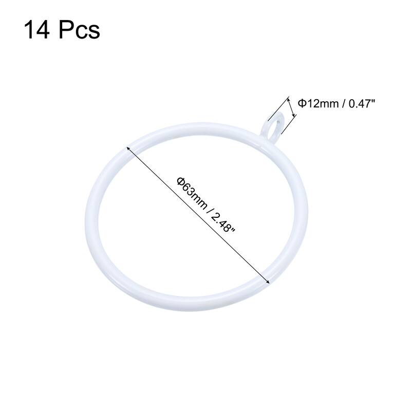14 PCS Curtain Rod Rings with Eyelets Rings