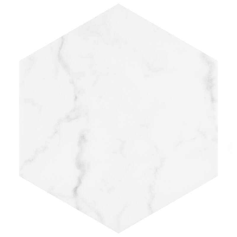 Merola Tile Classico Carrara Hexagon 7" x 8" Porcelain Floor and Wall Tile
