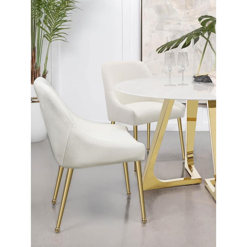 Lichton Parsons Wingback Side Chairs (Set of 2) - Ivory/Gold