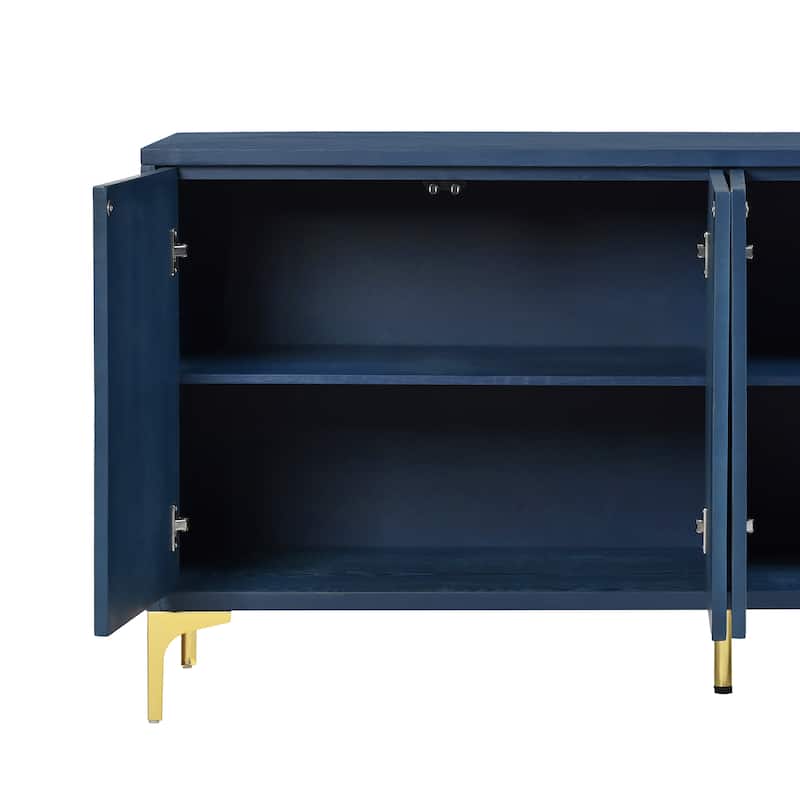 4-Door Sideboard with Unique Texture & Adjustable Shelves