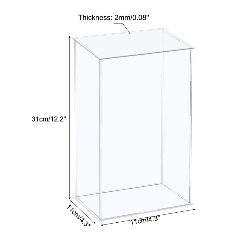 Acrylic Display Case Plastic Box Cube Storage Box Assemble Showcase