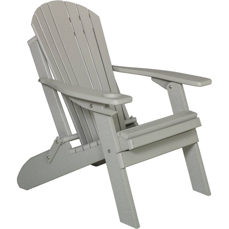 Eagle Collection Poly Folding Adirondack Chair - Light Gray