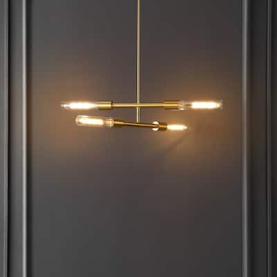SAFAVIEH Lighting Cronos 4 Light 32" Pendant - 32" x 5" x 15-45" - W/D/H