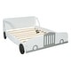 preview thumbnail 4 of 8, Full Size Car-Themed Platform Bed with Rolling Wheels and Side Rails for Safe and Stylish Sleep
