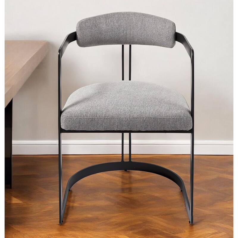Upholstered Dining Arm Chair with Metal Frame and Cushion - 21” x 20” x 30”
