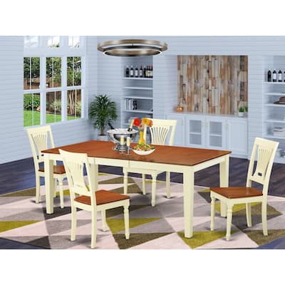 Rustic Dining Table Set - Wood Table with Chairs - Farmhouse Style Room Set