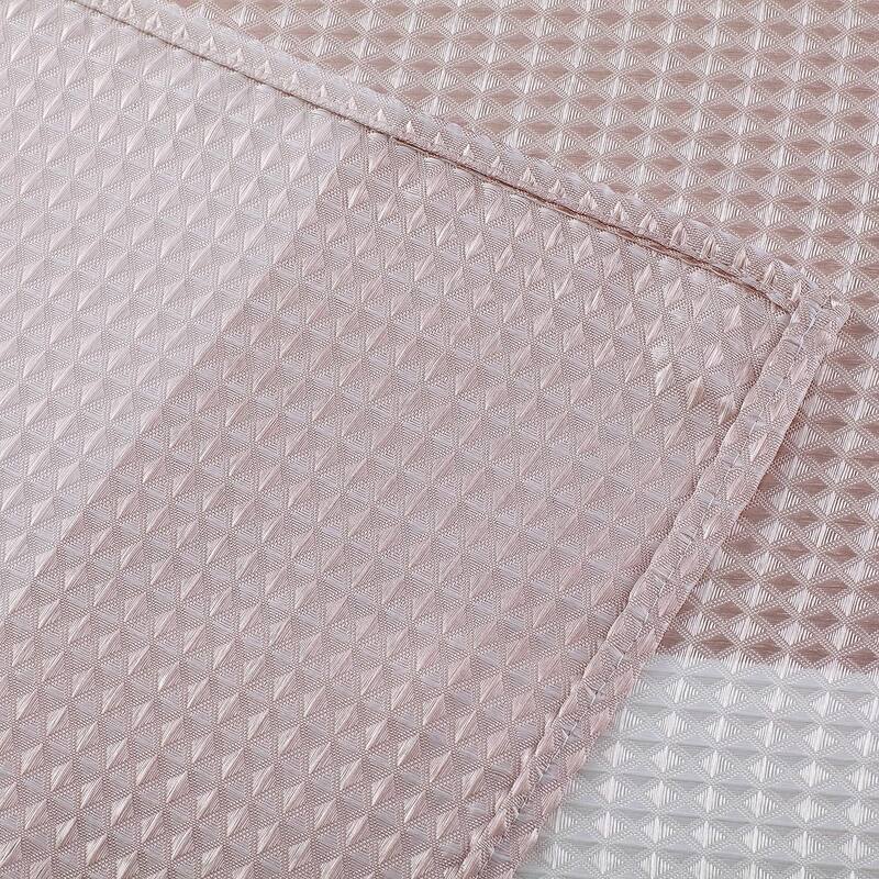 Dainty Home Striped Ombre Waffle Weave Fabric Shower Curtain