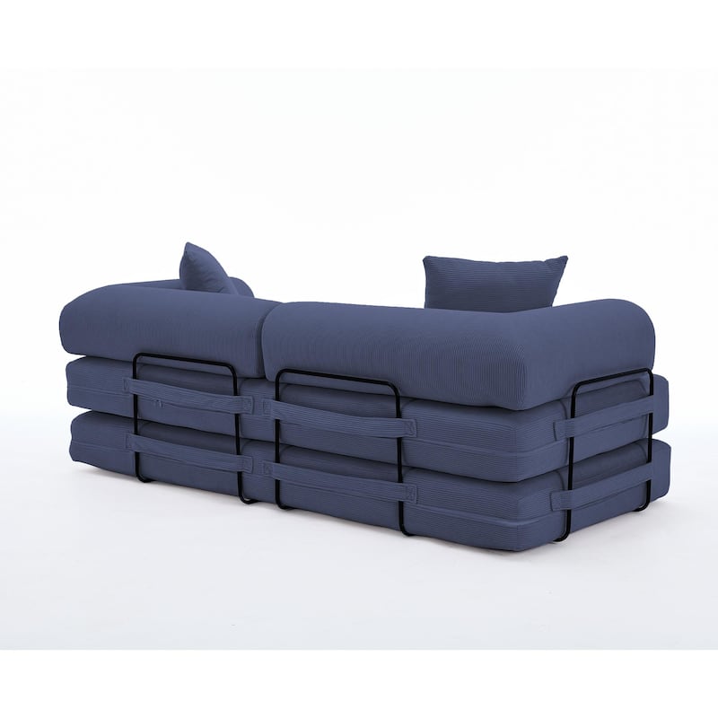 Convertible Out Sofa Bed, 4-in-1 DIY Combination Convertible Sofa, Folding Sleeper Sofa with Adjustable Armrests