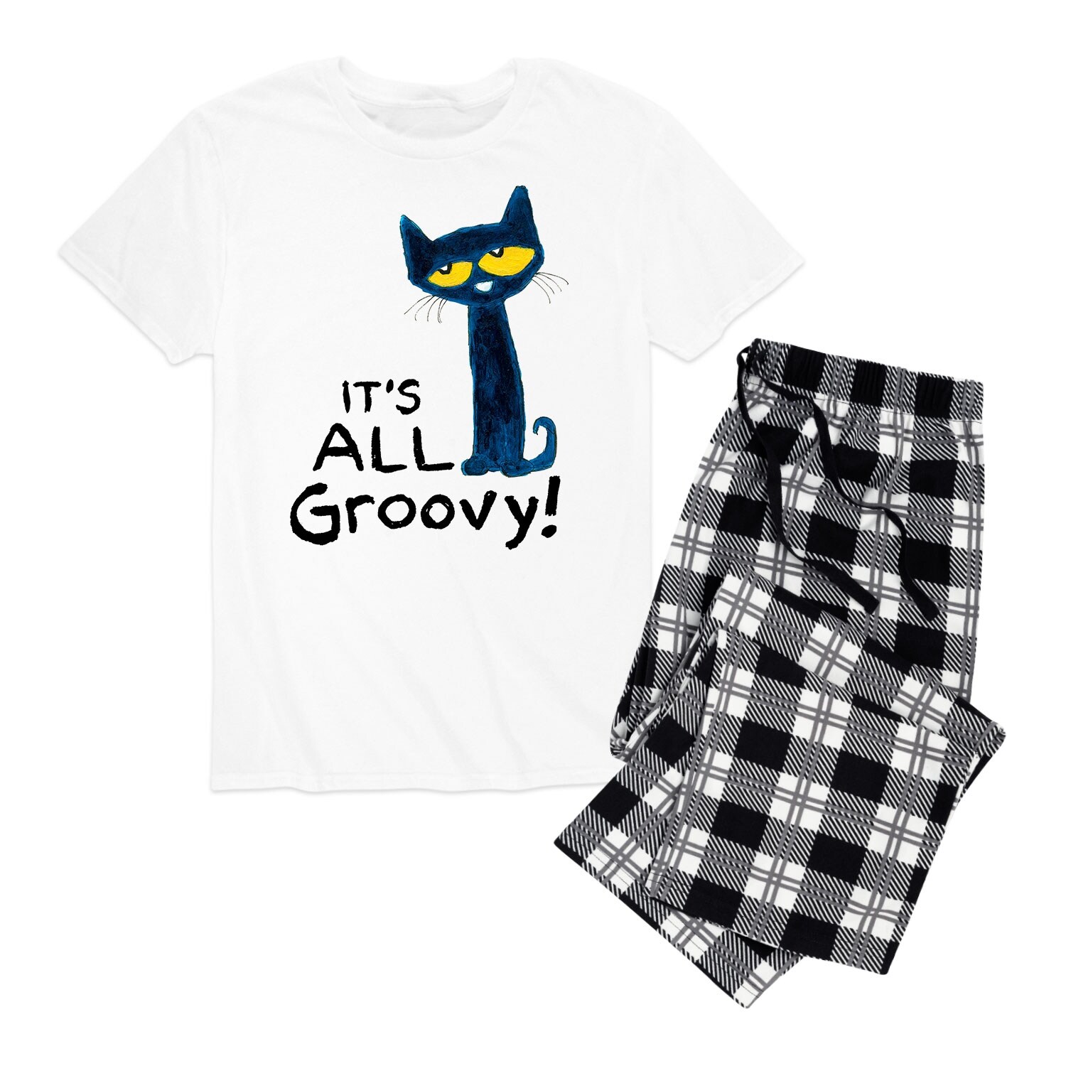 Shop Pete The Cat It S All Groovy Men S Pajama Set White