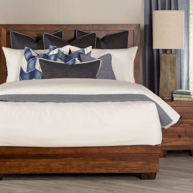 Overall Denim-Style Bed Cap Comforter Set with Sewn Corners
