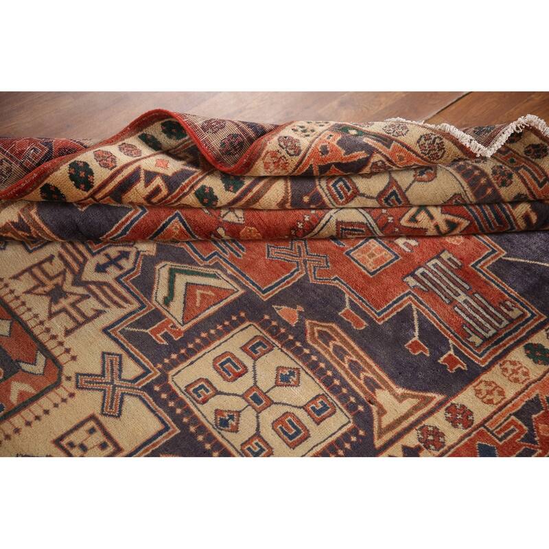 Vegetable Dye Meshkin Persian Vintage Area Rug Handmade Wool Carpet - 5'1"x 9'2"