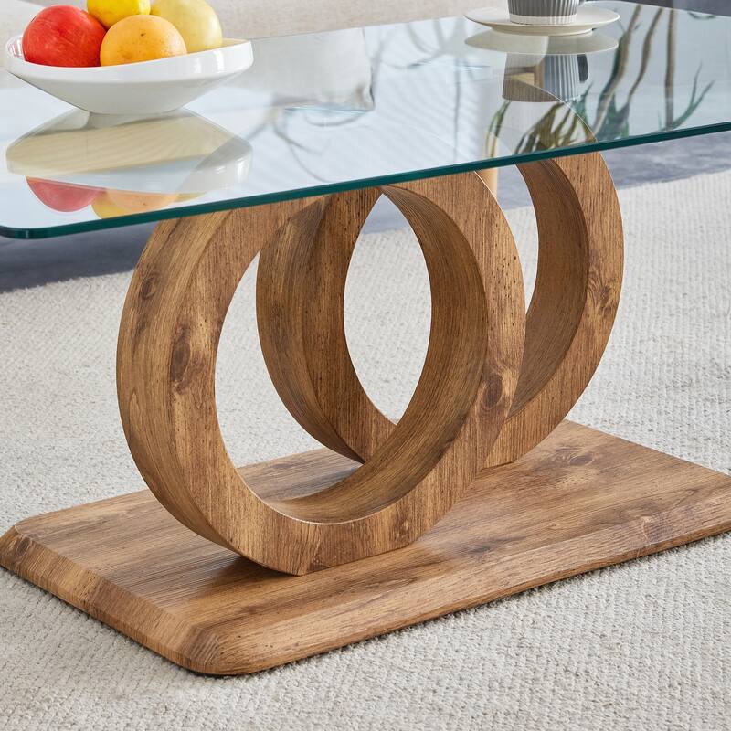 Stylish MDF Coffee Table with Glass Top for Versatile Living Spaces