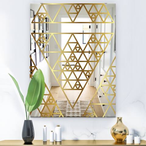 Designart 'Capital Gold Diamond 4' Glam Mirror - Modern Decorative Printed Mirror