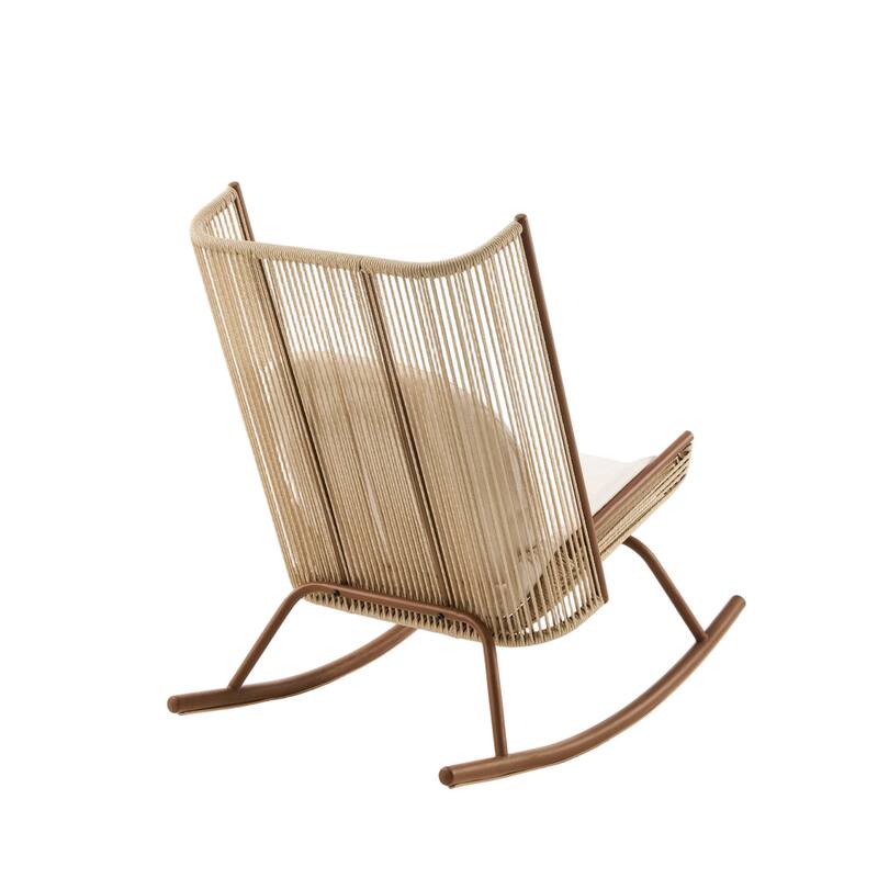 Christopher Knight Home - Modern Outdoor Rocking Chair with PE Rattan and Accent Side Table Set