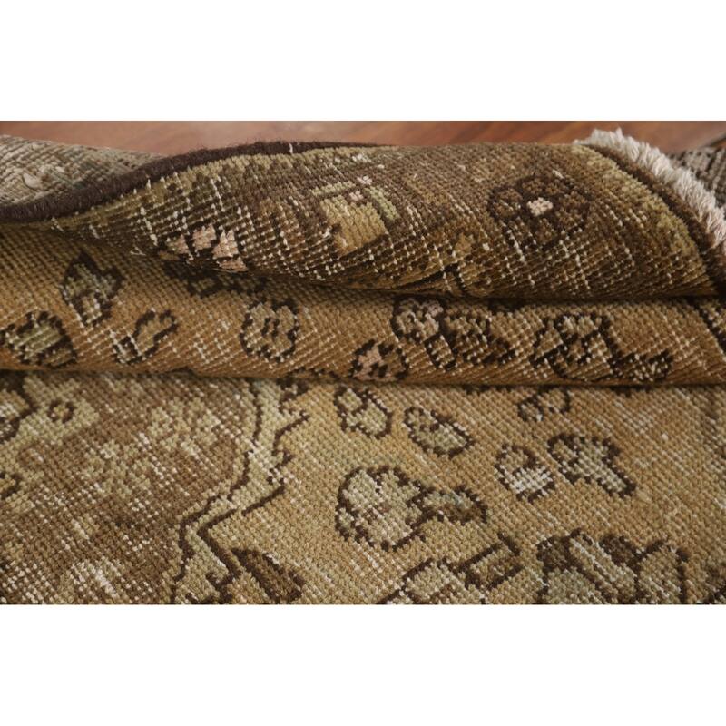 Hand Knotted Oriental 100% Wool Carpet Traditional Medallion Yellow & Gold Tabriz Area Rug - 4' 8'' X 3' 3''