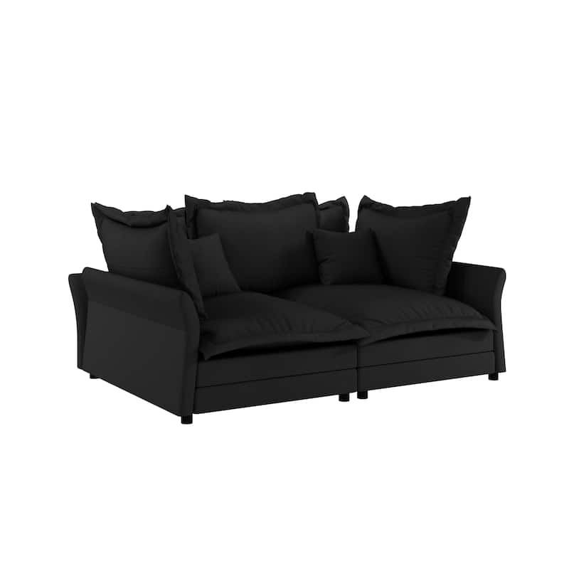 90.55" Modern Deep Seat Sofa Couches with Multiple Large Soft Pillows